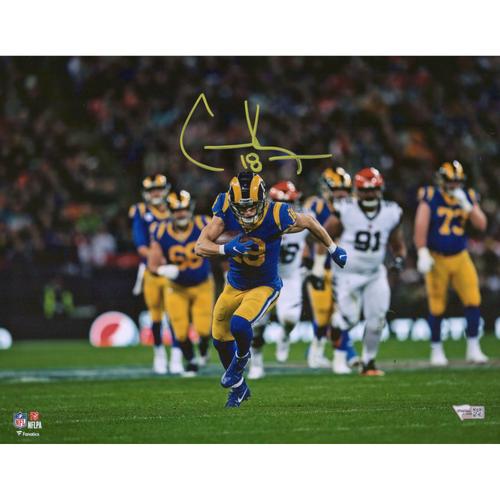 Cooper Kupp Los Angeles Rams signiertes Lauffoto, 11 x 35,6 cm, gelbe Tinte