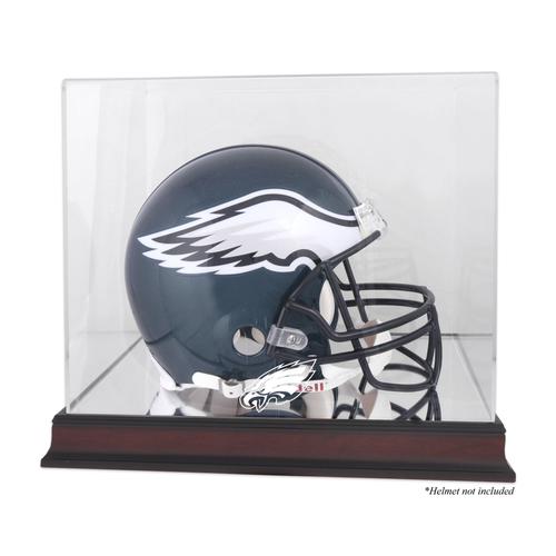 Vitrine mit Helmlogo der Philadelphia Eagles aus Mahagoni mit verspiegelter Rückseite