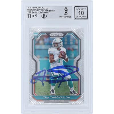 Tua Tagovailoa Miami Dolphins signierte 2020 Panini Prizm #339 Beckett Fanatics bezeugte authentifizierte 9/10 Rookie-Karte Image
