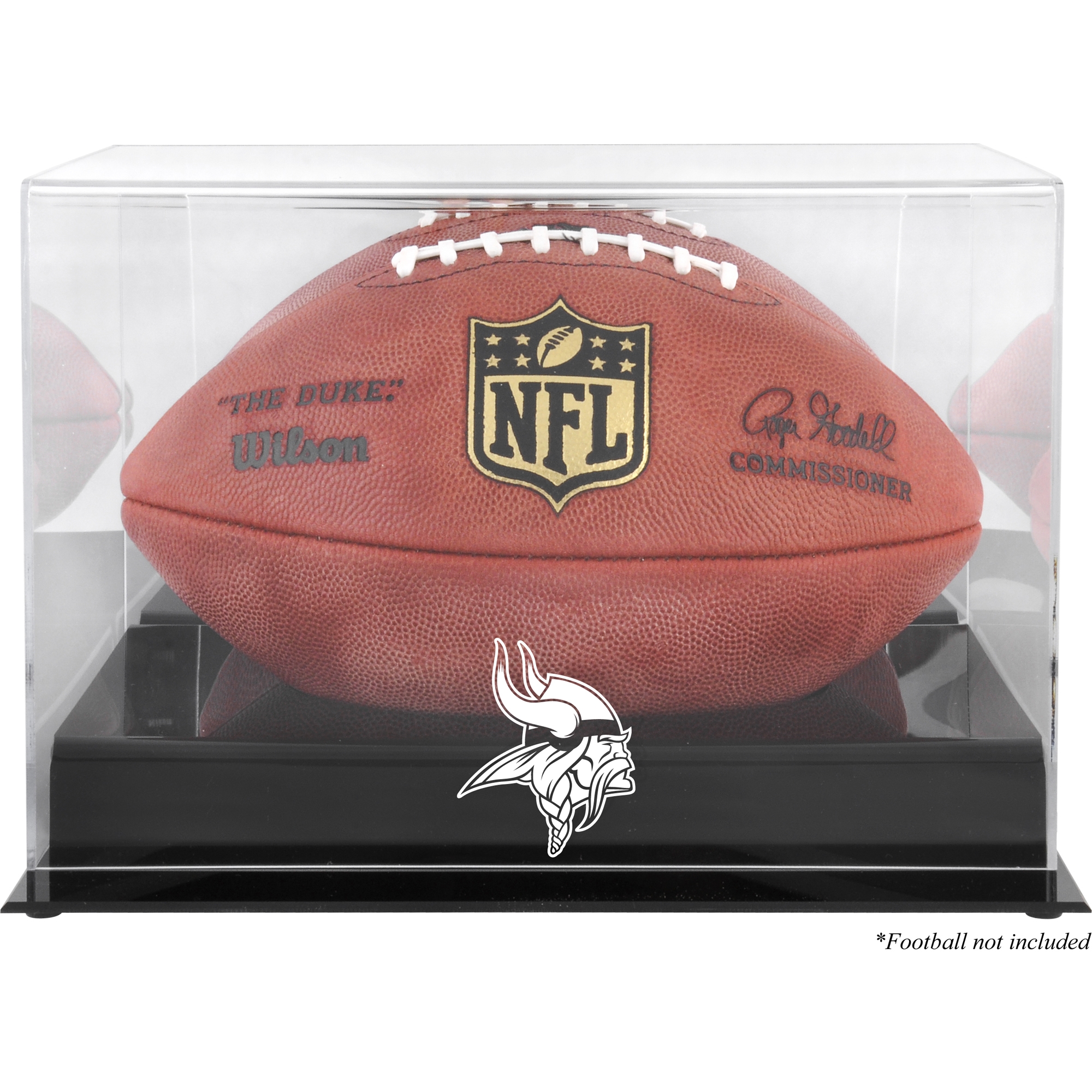 Minnesota Vikings (2013-heute) Football-Vitrine mit schwarzem Sockel und verspiegelter Rückseite Image
