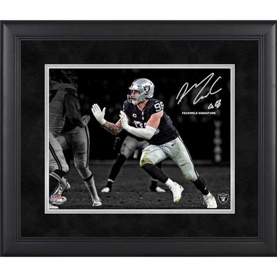 Maxx Crosby Las Vegas Raiders Faksimile Signatur gerahmt 11 x 14 Zoll Spotlight-Foto Image