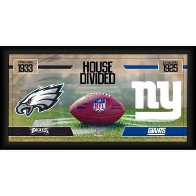 Philadelphia Eagles vs. New York Giants Gerahmte 10" x 20" Haus geteilte Football-Collage Image