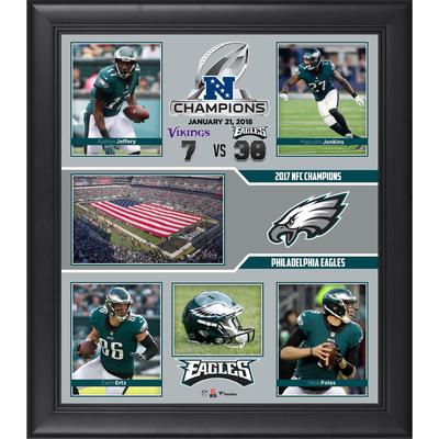 Gerahmte Collage der Philadelphia Eagles 2017 NFC Champions, 15 x 17 Zoll Image