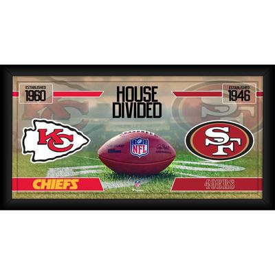 Kansas City Chiefs vs. San Francisco 49ers, gerahmt, 25,4 x 50,8 cm, House Divided Football-Collage Image