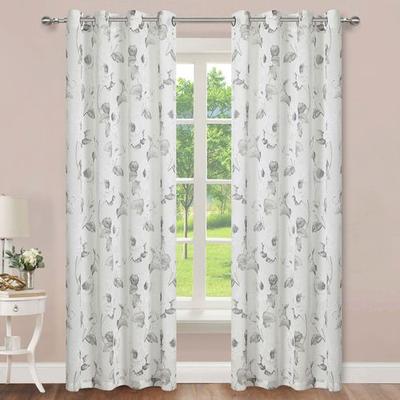 Bascomb Semi Sheer Wide Grommet Curtain Pair 104 x 84, 104 x 84, Gray