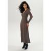 Maxikleid ANISTON SELECTED, Damen, Gr. 40, N-Gr, schwarz (schwarz, rot, grün, weiß), Single Jersey, Obermaterial: 95% Viskose, 5% Elasthan, bedruckt, gemustert, feminin, figurumspielend knöchelfrei, V-Ausschnitt, Langarm, Kleider, mit V-Ausschnitt...