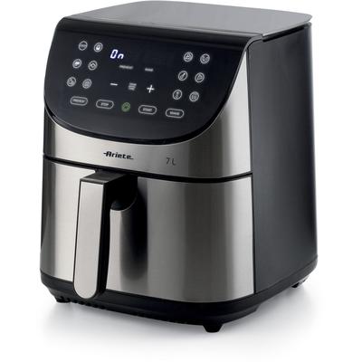 ARIETE Heissluftfritteuse "4628", silber (schwarz, silber), B:32,5cm H:34cm T:27cm, Fritteusen, Air Fryer Metal 7 L