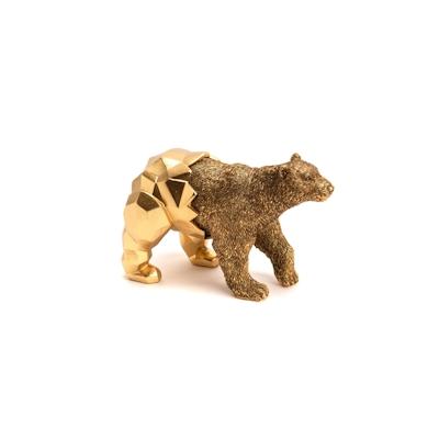 Goldener Bär mi Origami - Anderes Amadeus-Harz 17.3x8 cm Image