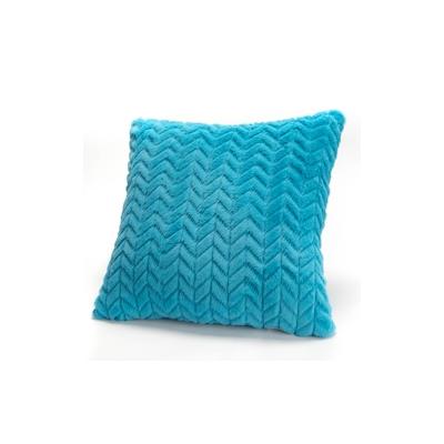 Türkisblaues Chevron-Kissen 40x40 cm - Quadratisch Polyester Amadeus 40x8 cm