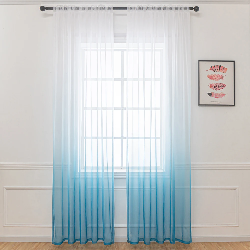 NAPEARL – rideau de fenêtre en Tulle dégradé, chambre à coucher moderne pour salon, Voile de couleur unie, panneau en fil transparent, prêt pour la cuisine