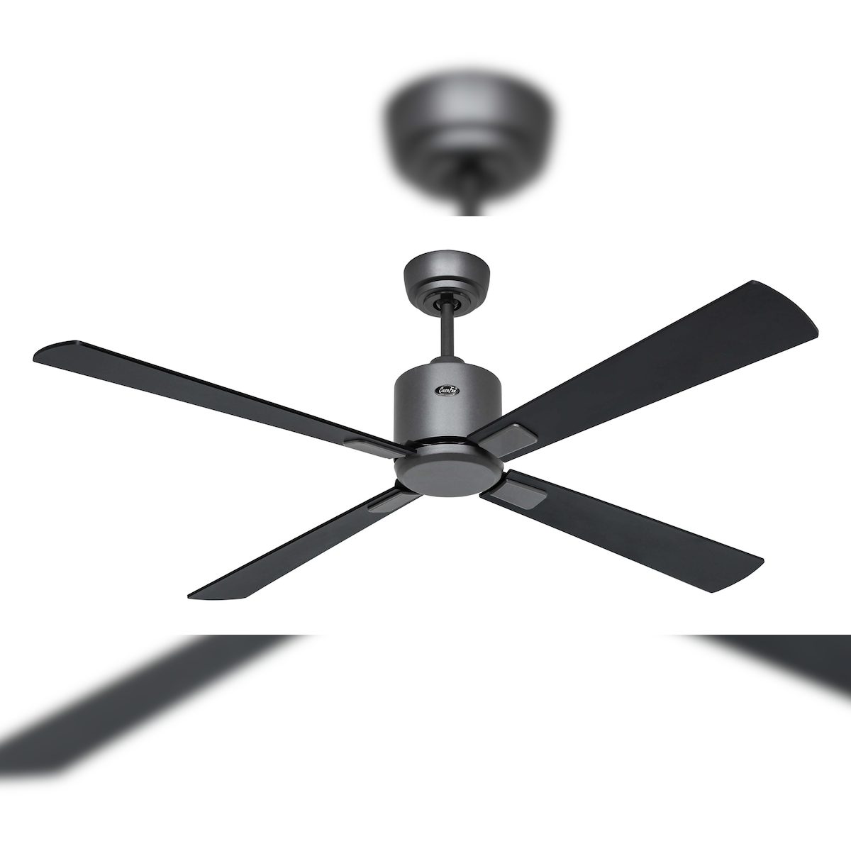 CasaFan ECO NEO III 132 cm Deckenventilator mit WLAN, 952202 W, basaltgrauer Motor / schwarze und umkehrbare Flügel aus Teakholz Image