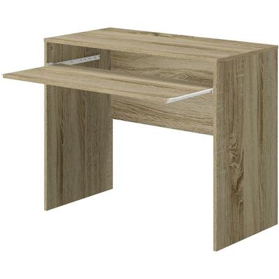 Weisser schreibtisch mit ausziehbarem fussboden 90x45x74h cm Eiche - King Home Image