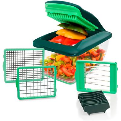 Gemüseschneider GENIUS "Nicer Dicer Chef S Premium", grün, Zerkleinerer, 7-telig