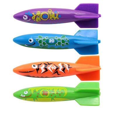 Diving Pool Toys Underwater Swimming Throwing Diving Torpedo Shark,4 Pack