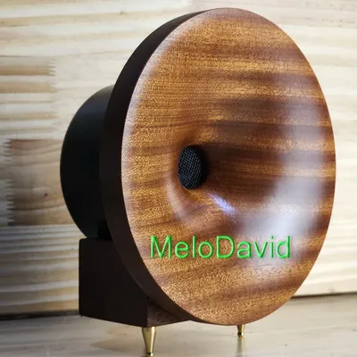 A Pair 2Pcs of MeloDavid 2025 new Ver 98db extra High frequncy wooden Horn tweeter + wooden support