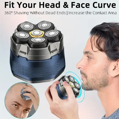 Electric Shaver for Men USB Rechargeable Head Bald Shaver Wet Dry Shaving Machine Beard Trimmer