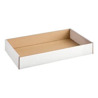 Choice 21 1/4" x 12 3/4" x 3 3/8" White Corrugated Full Tray - 50/Case