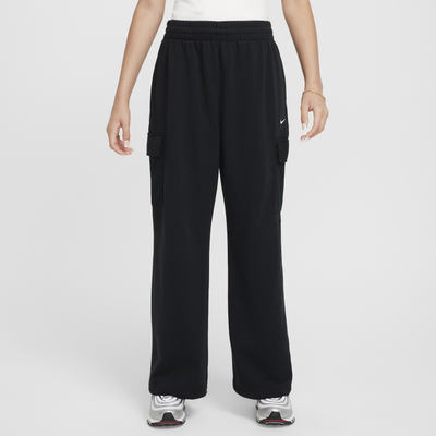 Nike Sportswear Girls' Dri-FIT Oversized Fleece Trousers - Black - Cotton/Polyester