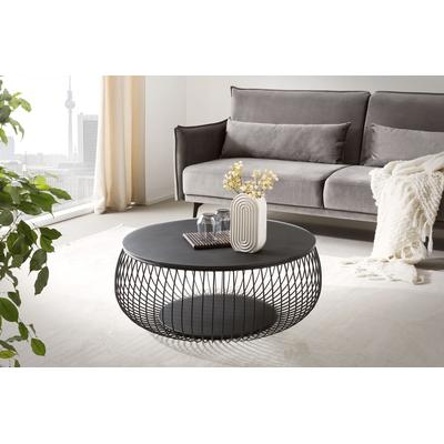 Couchtisch SALESFEVER, schwarz (schwarz, schwarz, schwarz), B:86cm H:35cm T:86cm, Metall, Glas, Tische, 10 mm starke Klarglasplatte mit Marmordruck Image