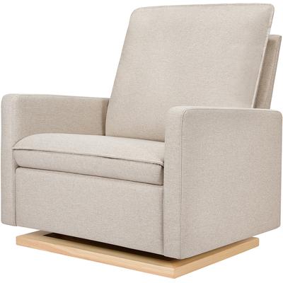 Babyletto Cali Pillowback Chair and a Half Glider - Performance Beach Eco-Weave w/ Light Wood Base