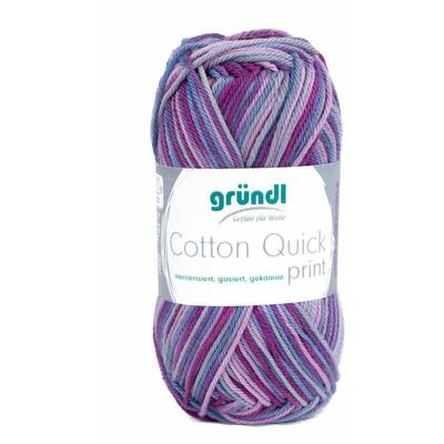 Gründl - Wolle Cotton Quick print 50 g aubergine multicolor Handarbeit