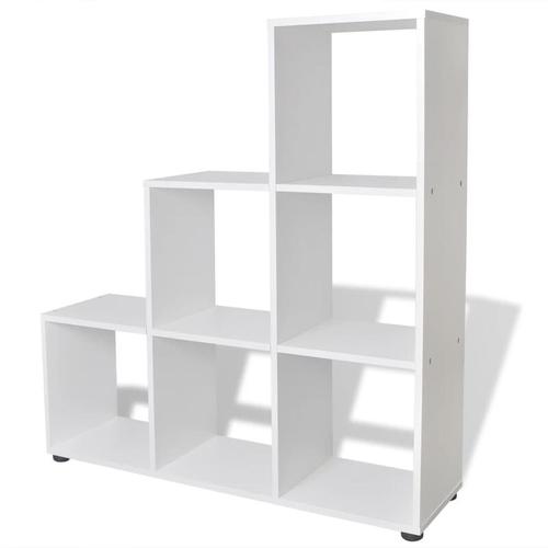 Treppenregal Bücherregal 107 cm Weiß Vidaxl