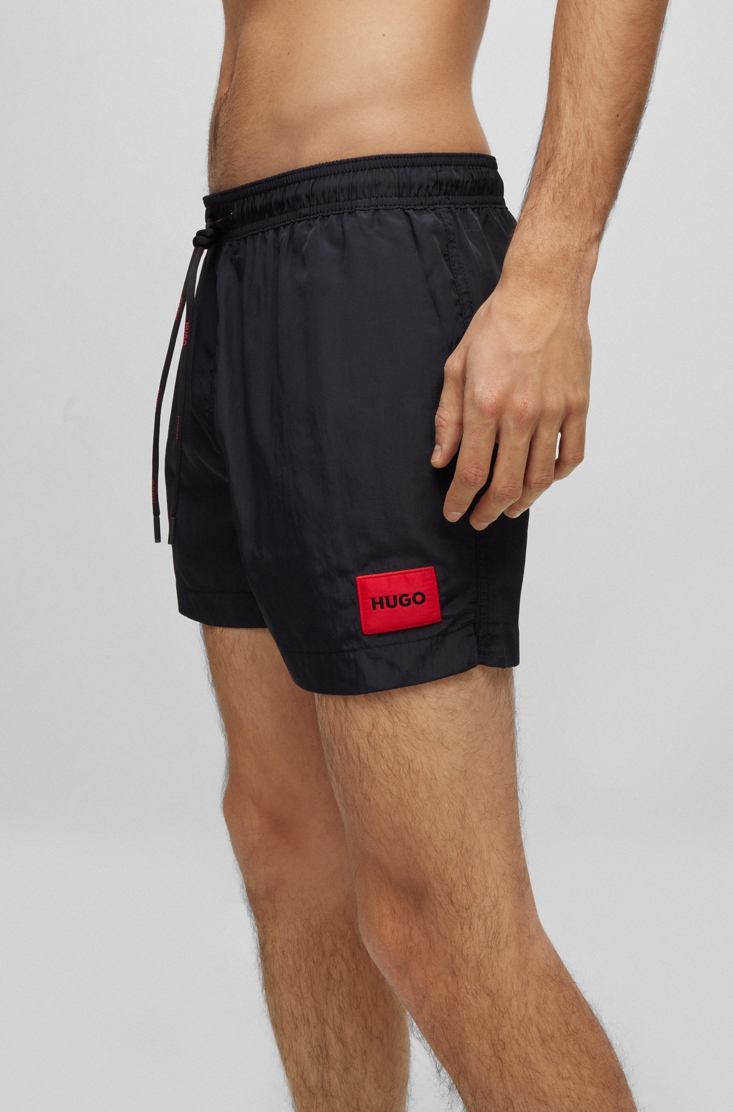 Badeshorts HUGO UNDERWEAR "DOMINICA", Herren, Gr. XL (54), N-Gr, schwarz, Web, Obermaterial: 100% Polyacryl, Casual, Badehosen Image