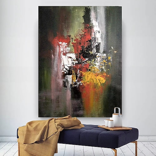 handgemachtes Ölgemälde auf Leinwand, Wandkunst, Dekoration, modern, abstrakt, für die Inneneinrichtung, gerollt, rahmenlos, ungedehntes Gemälde Image