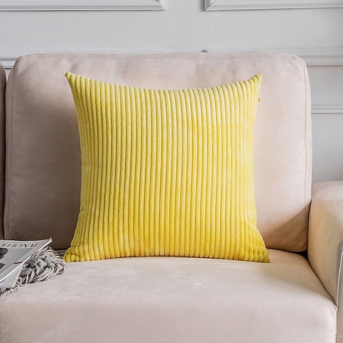 nordischer einfarbiger Cord-Kissenbezug fürs Büro, weiches Kissen ohne Kern, Heim-Wohnzimmer-Sofa-Dekor, grün, orange, rosa, blau Image