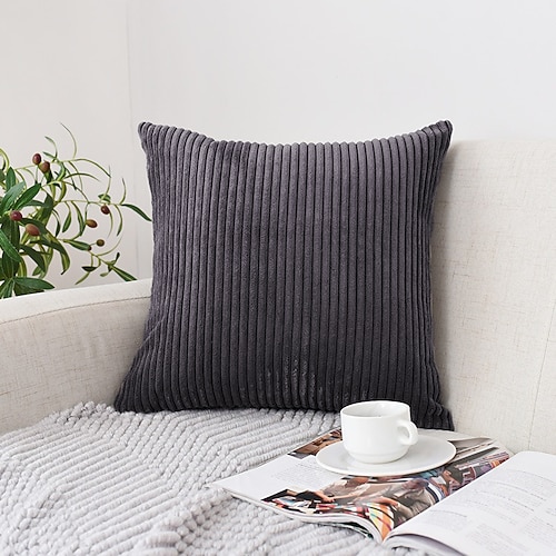 nordischer einfarbiger Cord-Kissenbezug fürs Büro, weiches Kissen ohne Kern, Heim-Wohnzimmer-Sofa-Dekor, grün, orange, rosa, blau Image