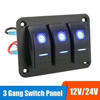 24V 12V Switch Panel 3 Buttons Car Light Toggle For Boat Truck Trailer Caravan Motorcycle Off Road 4x4 Marine Auto Accessories
