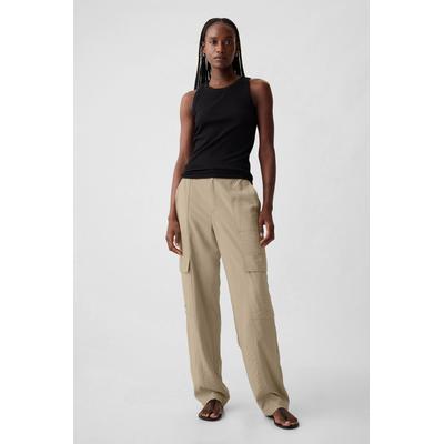 Gap Womens Neutral Mid Rise Cargo Trousers - Neutral