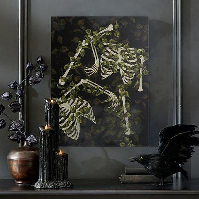 Skeleton Tangled In Ivy Canvas - Grandin Road