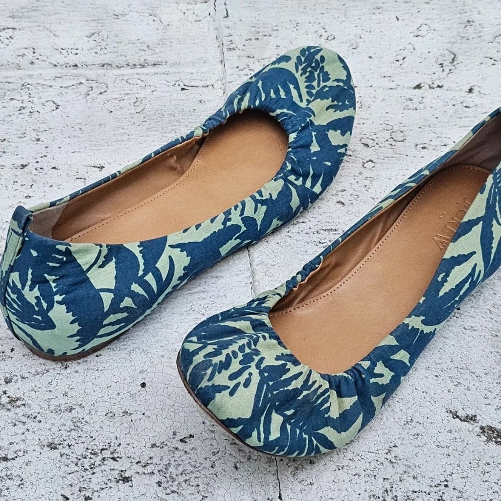 J. Crew Shoes | J. Crew Women Shoes Ballet Sandal Shoes Blue Canvas Upper Size 8.5us | Color: Blue | Size: 8.5