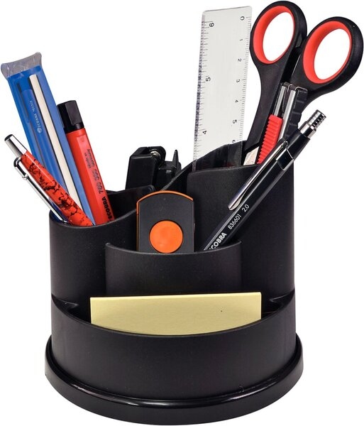 Ecobra Schreibtisch-Butler Taichi, schwarz 6 Fächer, um 360° drehbar, Ø 130mm Image