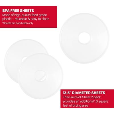 NESCO LSS-2-6 Round Clear Plastic 13 1/2" Fruit Roll Sheets, Food Dehydrators, White