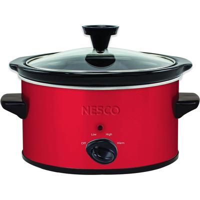NESCO SC-150R, Oval Slower Cooker, Red, Ceramic, 1.5 quart, 120 watts