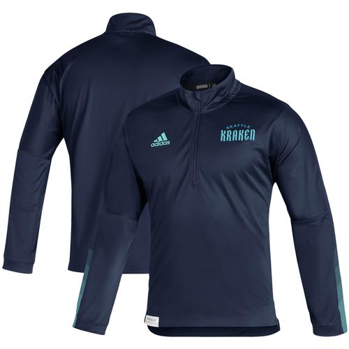 Herren adidas Seattle Kraken Primeblue Quarter-Zip-Jacke in Tiefseeblau