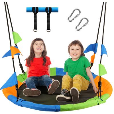 120 cm Nestschaukel, bis 300 kg Kinderschaukel, Seillänge verstellbar 100-180cm, für Kinder & Image