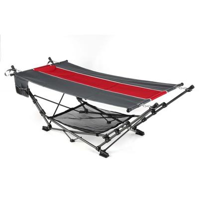 Camping Hängematte rot /grau 234x100x73,4cm Witterungsbeständig Ablage - Primaster Image