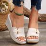 Women's Sandals Wedge Sandals Platform Sandals Embroidery Sandals Peep Toe Sandals Black Beige