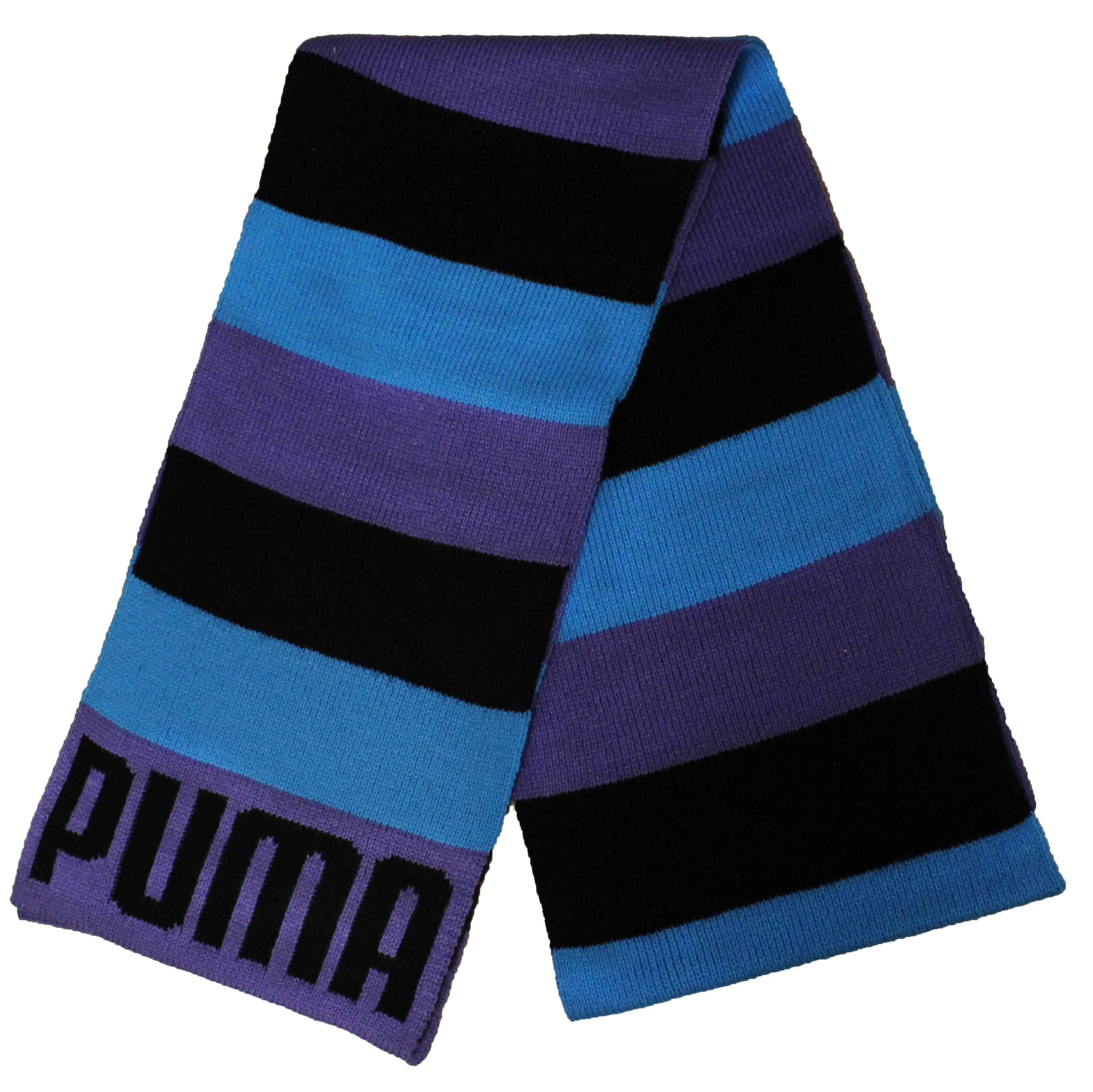 Puma Unisex Mens Womens Strickschal schwarz lila blau 052136 03 Image