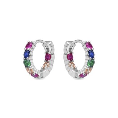 Luxenter Sterling Silber 925 Ohrringe mit mehrfarbigen rhodinierten Zirkonia - Yarek Image