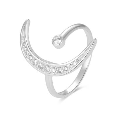 Luxenter 925 Sterling Silber Ring mit rhodiniertem Brillant Zirkonia - Domi