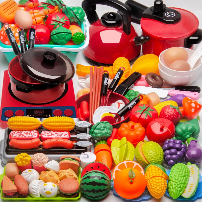 Ensemble de jouets de cuisine pour enfants, simulation de coupe de cuisine, musique, simulation de coupe de fruits, jouet de cuisine, accessoires de cuisine, ensemble de cuisine