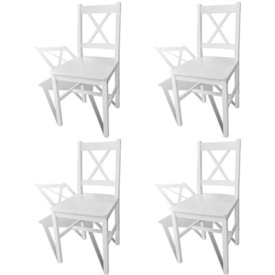 Esszimmerstühle 4 Stk. Küchenstuhl Weiß Kiefernholz vidaXL