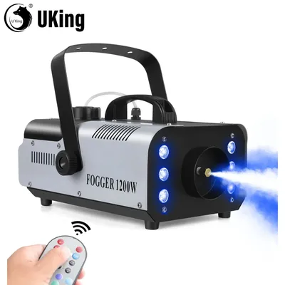 U'King RGB Stage Effect Smoke Machine Colorful LED Lighting Remote Fogger Ejector Disco Fog Machine