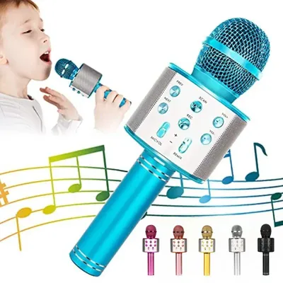 Wireless Bluetooth Karaoke Microphone Speaker 5 in 1 Handheld Rechargeable Microphone for Home