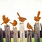 Sculpture d'oiseau rouillé, 5/10/15 pièces, ornements de jardin, artisanat d'oiseau en métal, ornements adaptés à la clôture, vieux ornements de jardin en bois
