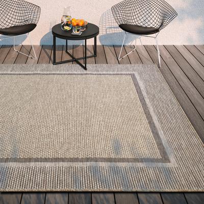 Teppich VILLEROY & BOCH "Luitwin", braun (hellbraun), B:115cm H:8mm L:170cm, Polypropylen, Teppiche, In-& Outdoor, Flachgewebe, wetterfest, Terrasse, Balkon, natur, modern Image